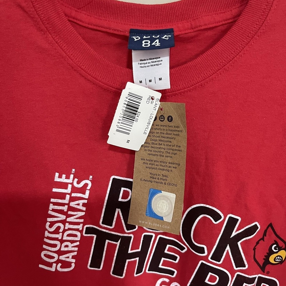 Blue 84 Louisville Cardinals T-Shirt Mens M Red NEW Rock The Red Graphic Tee - Picture 4 of 5
